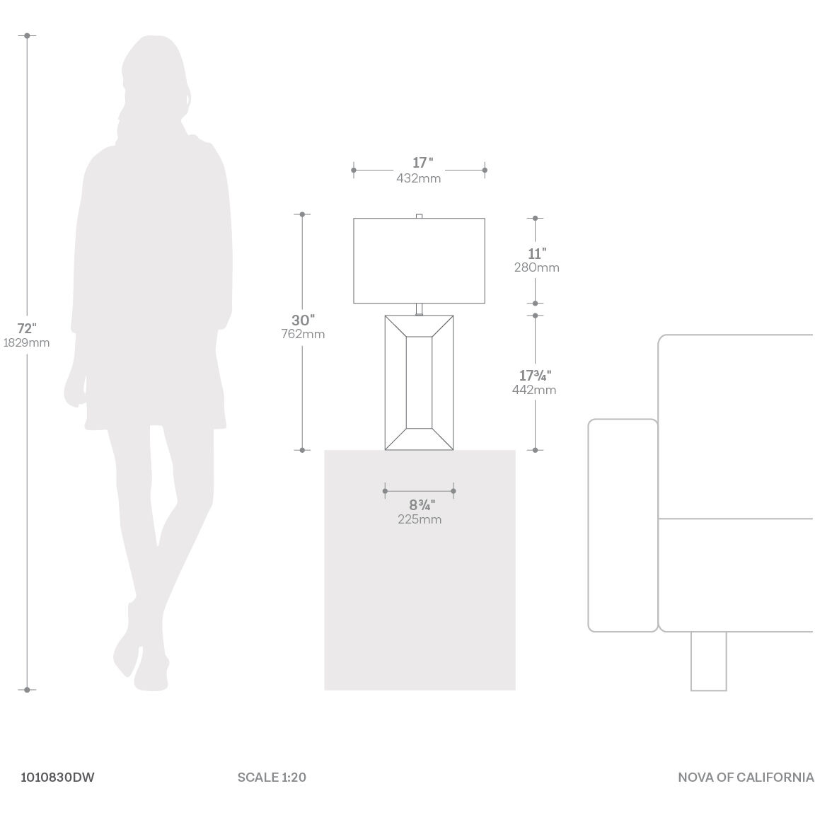 Julie 30 inch 23.00 watt Dark Walnut Wood and Weathered Brass Standing Table Lamp Portable Light